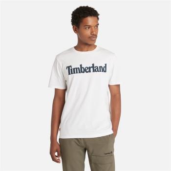 任-Timberland 男款白色Logo印花有機棉短袖T恤|A6DN3100*