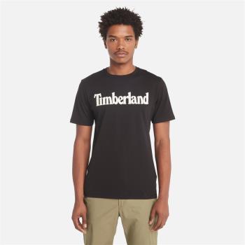 任-Timberland 男款黑色Logo印花有機棉短袖T恤|A6DN3001*