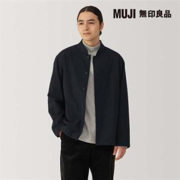 男雙面起毛法蘭絨襯衫式外套 黑色【MUJI 無印良品】