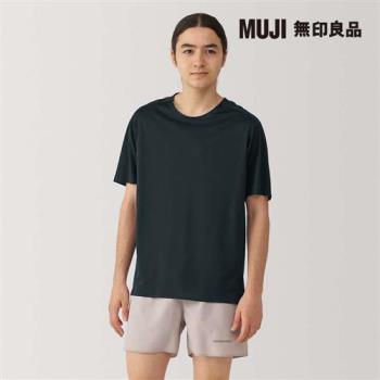 男吸汗速乾運動短袖T恤 黑色【MUJI 無印良品】