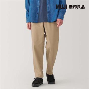 男綾織舒適長褲 深米【MUJI 無印良品】