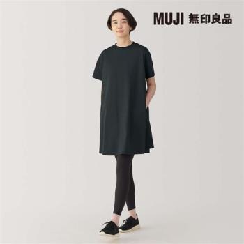 女抗UV吸汗速乾短袖洋裝 黑色【MUJI 無印良品】