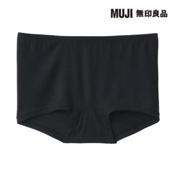 女柔滑平口內褲 黑色【MUJI 無印良品】