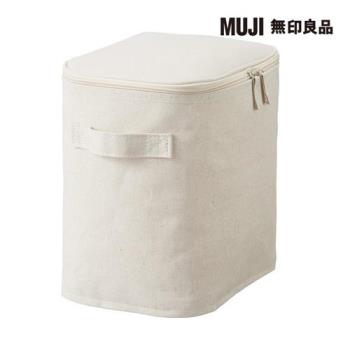 聚酯纖維麻收納箱/長方形/中/半/附蓋【MUJI 無印良品】