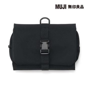 聚酯纖維吊掛可拆收納袋/黑/黑.約12x18x4.5cm【MUJI 無印良品】