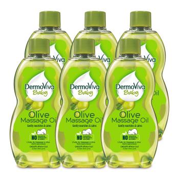 【杜拜DABUR】DERMOVIVA溫和滋養橄欖油按摩油200ml(6入組/大人兒童適用)