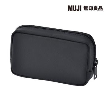 尼龍薄型化妝包/黑.約9x14x3.5cm【MUJI 無印良品】