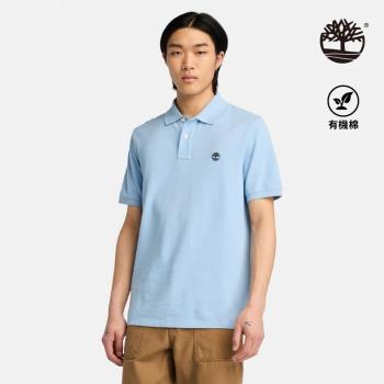 任-Timberland 男款水藍色休閒短袖 Polo 衫│A24H2EFP