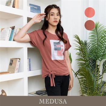 現貨【MEDUSA 曼度莎】輕柔垂墜感綁結翻褶袖口T恤 - 2色（M-XL）｜女休閒上衣 短袖T恤