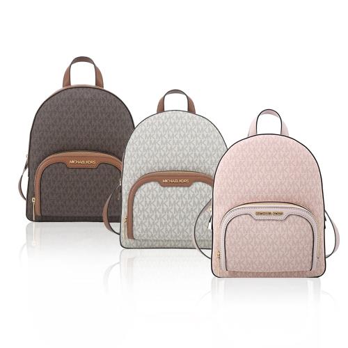 MICHAEL KORS JAYCEE PVC滿版拉鍊後背包-中/多色選