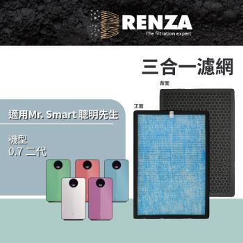 適用 Mr. Smart 聰明先生 0.7 二代 空氣清淨機 HEPA+活性碳 3合1濾網 濾芯 濾心