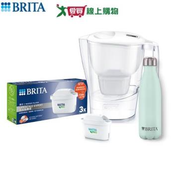 德國BRITA 愛奴娜超值組 1壺4芯1瓶 減少水中金屬 除水垢 濾芯 濾水壺 濾水瓶 過濾【愛買】