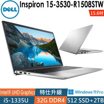 DELL Inspiron 15-3530-R1508STW(i5-1335U/32G/512G SSD+2TB/W11P/15FHD)特仕雙碟筆電