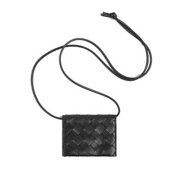 【BOTTEGA VENETA】BV 背帶卡夾/卡包 黑色 - 689527 VCPP3 8425