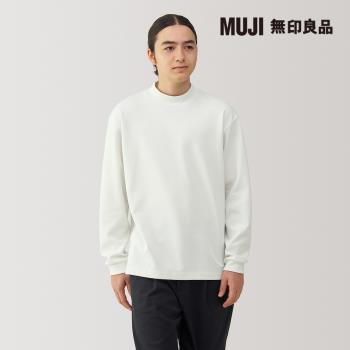 男保暖短領長袖T恤 柔白【MUJI 無印良品】