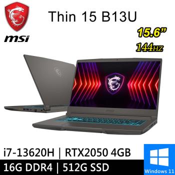 微星 Thin 15 B13UCX-2065TW-SP1 15.6吋 灰(i7-13620H/8G+8G/512G/RTX2050/W11)特仕筆電