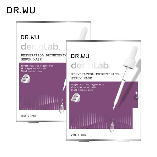 DR.WU 白藜蘆醇亮白精華面膜4PCS(2入組)-共2入