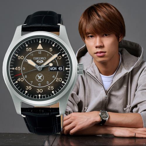 SEIKO 精工 5 Sports 堀米雄斗聯名款動力儲存機械錶/39.4mm (4R36-16X0C/SRPL31K1)SK003