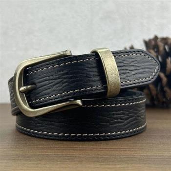 【米蘭精品】皮帶真皮腰帶-牛皮手工復古高級感女配件4色74jq40