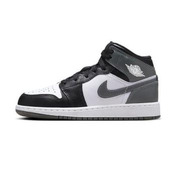 Nike Air Jordan 1 Mid 大童 黑白 喬丹 運動 透氣 皮革 AJ1 休閒鞋 DQ8423-001