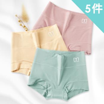【Dylce 黛歐絲】5件組-★-天生柔軟高腰提臀四角安全褲/無痕內褲/女內褲/高腰內褲/保暖內褲(隨機)