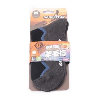 GOODYEAR 野外抑菌暖足羊毛襪 黑 GACS43038 鞋全家福