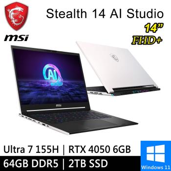 微星 Stealth 14 AI Studio A1VEG-200TW-SP5 14吋 白(U7/64G/2T/RTX4050 6G/W11)特仕筆電