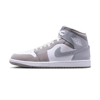 Nike Air Jordan 1 Mid SE 男 灰白 AJ1 喬丹 高筒 透氣 皮革 休閒鞋 HF3216-100