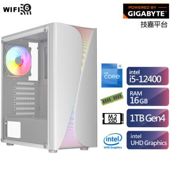 技嘉B760平台i5六核效能電腦 (i5-12400/16G/1TB)【ET2CC6014A】