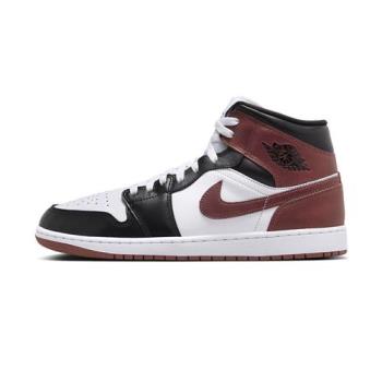 Nike Air Jordan 1 Mid Se 男 黑白棕 AJ1 皮革 透氣 喬丹 休閒鞋 HF3216-102