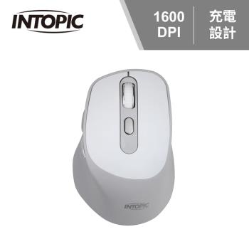 【INTOPIC 廣鼎】MSW-C160 2.4GHZ充電靜音無線滑鼠-白