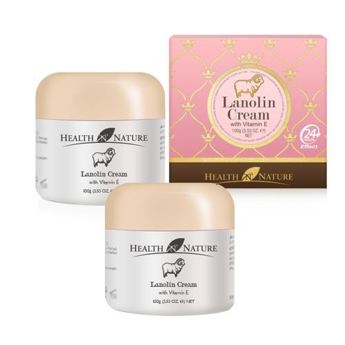 澳洲 HEALTH NATURE 潤澤綿羊霜含維他命E(2入組 100g/罐) 即期品-2026年10月到期