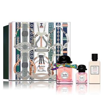 Hermes 愛馬仕 Twilly 絲巾女性香氛禮盒-淡香精50ML+小香7.5ML+身體乳40ML