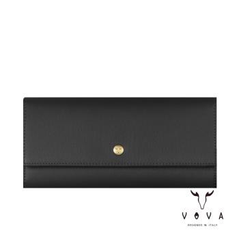 VOVA 沃汎 Iris 艾莉絲系列12卡兩折長夾 -黑色 VA137W022BK