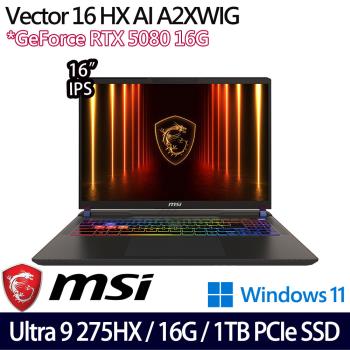 MSI微星 Vector 16 HX AI A2XWIG-014TW 16吋電競筆電 Ultra 9 275HX/16G/1T/RTX5080/W11