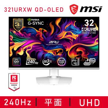 【MSI 微星】MPG 321URXW QD-OLED 平面電競螢幕