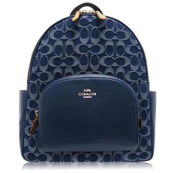 COACH 牛仔布 / COURT 中款 / 後背包_藍色