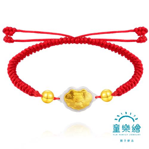 【童樂繪金飾】媽祖護佑 兒童紅繩手鍊 約重0.02錢±1厘 (滿月 彌月金飾 彌月禮 黃金999)