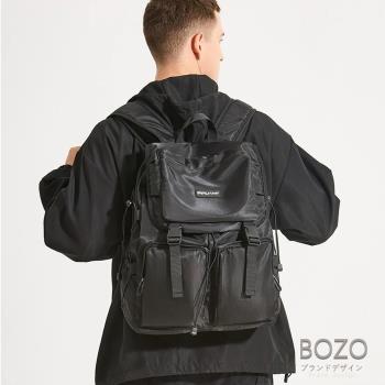 【BOZO伯樂】日系潮流大容量旅遊筆電後背包B6079-經典黑