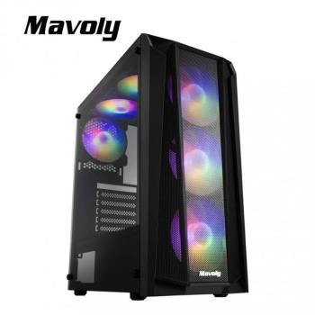 【Mavoly 松聖】荔枝 RGB電腦機殼(黑色/白色)｜炫彩燈效｜高效散熱
