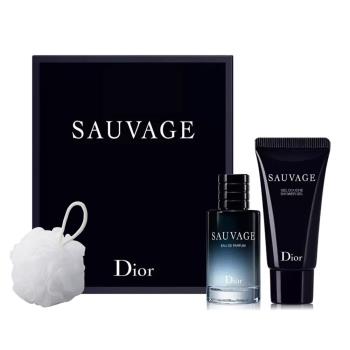 Dior 迪奧 SAUVAG曠野之心香氛精巧禮盒-香氛10ml+沐浴露20ml(附沐浴球)-航空版