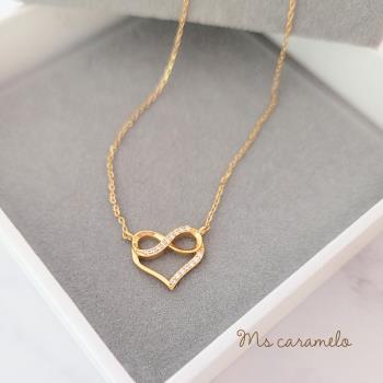 【焦糖小姐 Ms caramelo】925純銀鍍K黃鋯石(愛心項鍊)