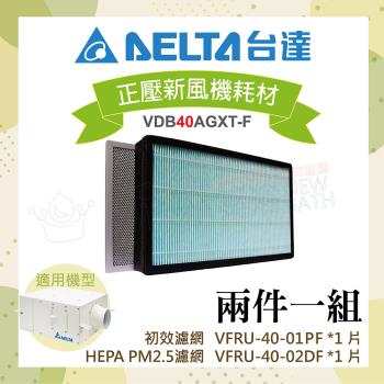 【台達電子】PM2.5進氣型管道扇VDB40雙重濾網組-初效濾網+HEPA濾網(機型VDB40AGXT2-F/VDB40AGXT-F適用)