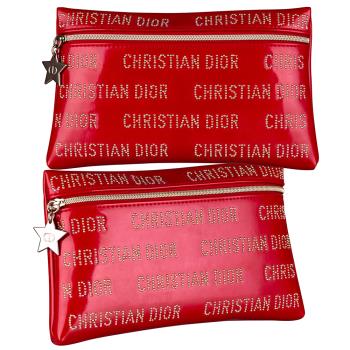  Dior 迪奧  文字Christian Dior 紅色化妝包 (公司貨)