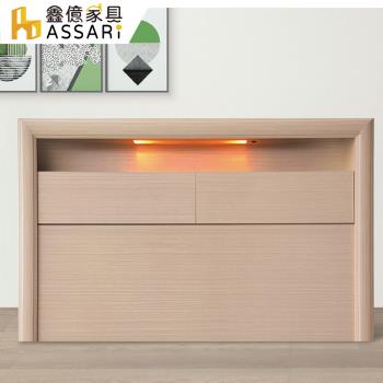 【ASSARI】羅馬收納燈光床頭片(雙人5尺)