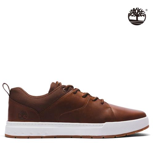 Timberland 男款棕色全粒面皮革休閒鞋A5Z1S358 - 紅配綠