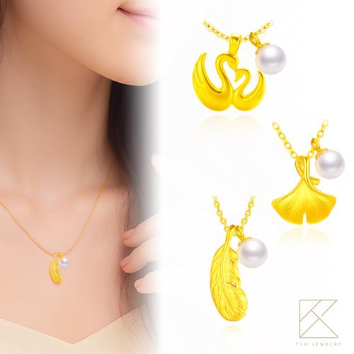 【TLH】黃金墜項鍊 純金999多選 月光珍語 約重0.02錢±0.01