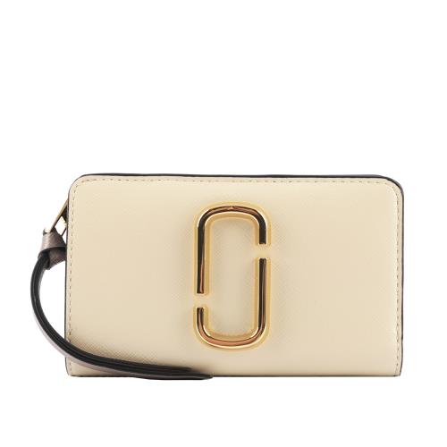 MARC JACOBS THE SNAPSHOT防刮牛皮撞色中夾(天空白)