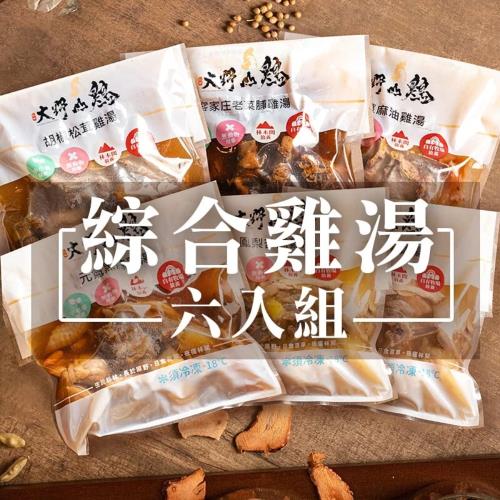 【大野山牧場】綜合元氣雞湯6包組(六種風味各一)