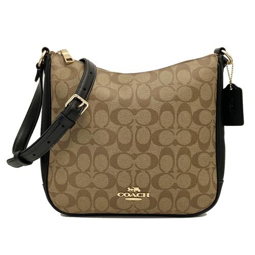 【COACH】C LOGO馬鞍斜背包(焦糖/黑)